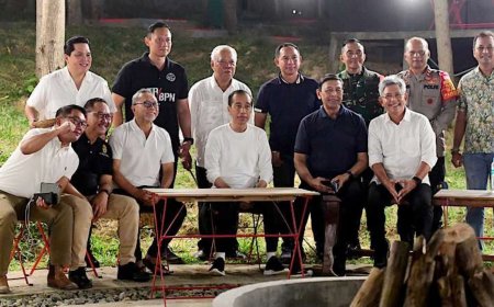 AHY Bermlam di IKN Bersama Jokowi dan Para Menteri