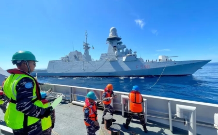 KRI Diponegoro Adakan Latihan Bersama Kapal Perang Nato di Mediterania