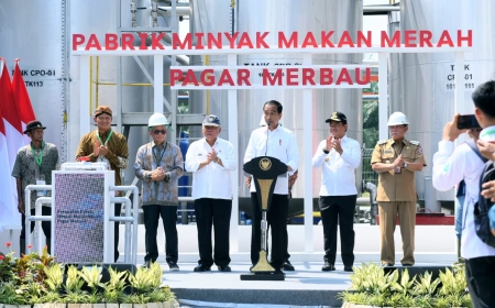 Jokowi Resmikan Pabrik Minyak Makan Merah di Sumatera Utara