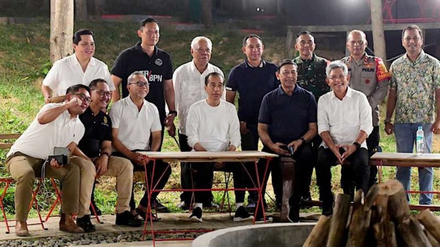AHY Bermlam di IKN Bersama Jokowi dan Para Menteri