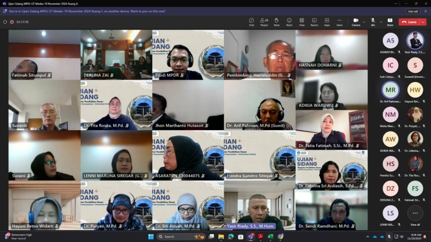 Universitas Terbuka Medan Gelar Ujian Sidang Tesis Magister Pendidikan Dasar Secara Daring