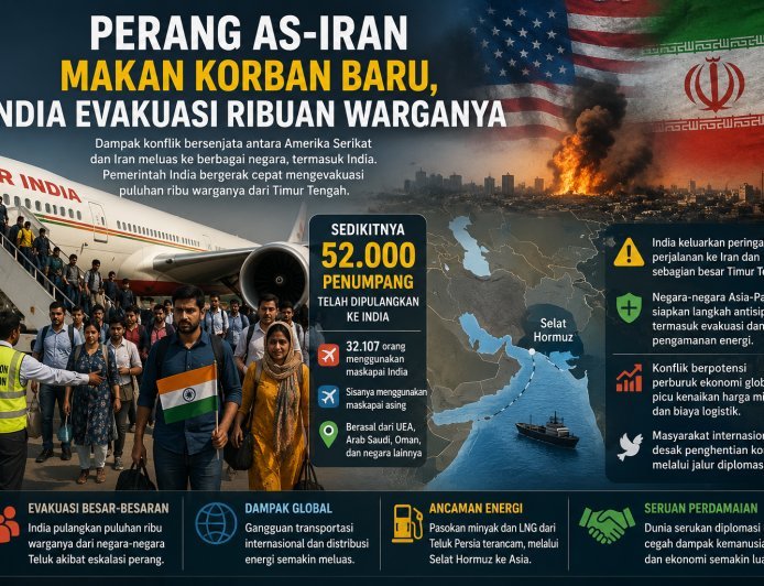 Perang AS-Iran Makan Korban Baru, India Evakuasi Ribuan Warganya