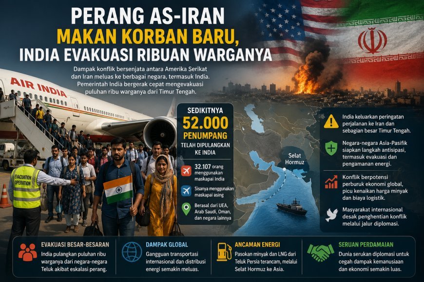 Perang AS-Iran Makan Korban Baru, India Evakuasi Ribuan Warganya